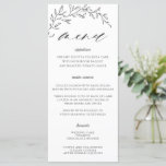 Minimalist Line Laurel Leaf Branch Wedding Menu<br><div class="desc">Personalise this modern minimalist wedding menu with your own wording easily and quickly,  simply press the customise it button to further re-arrange and format the style and placement of the text.  Double sided. The Happy Cat Studio</div>