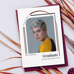 Minimalist Line Photo Graduation Announcement