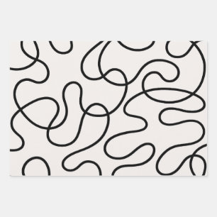 Minimalist Line Weave Wrapping Paper Sheet
