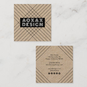 Minimalist Lines Abstract Shapes Unique Graphic Square Business Card