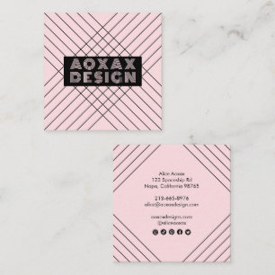 Minimalist Lines Abstract Shapes Unique Graphic Square Business Card