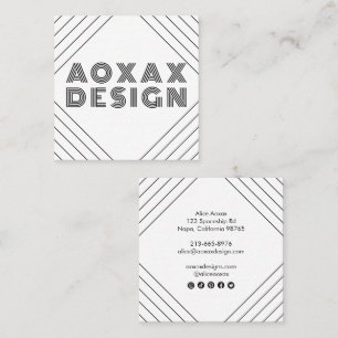 Minimalist Lines Abstract Shapes Unique Graphic Square Business Card