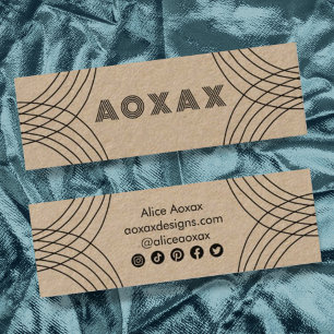 Minimalist Lines Abstract Shapes Unique Kraft Mini Business Card