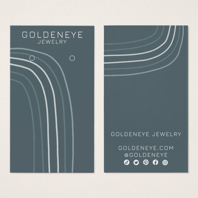 Minimalist Lines Chic Earring Jewellery Display Ca (Front & Back)