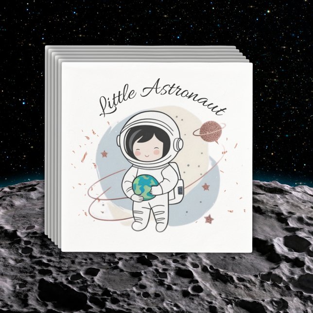 Minimalist Little Astronaut Baby Shower  Napkin (Creator Uploaded)