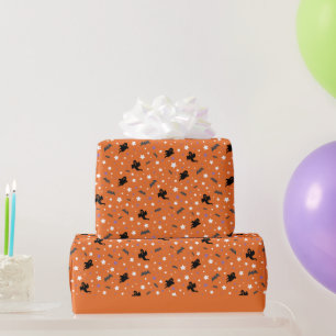 Minimalist Little Ghost and Star Halloween Gift Wrapping Paper