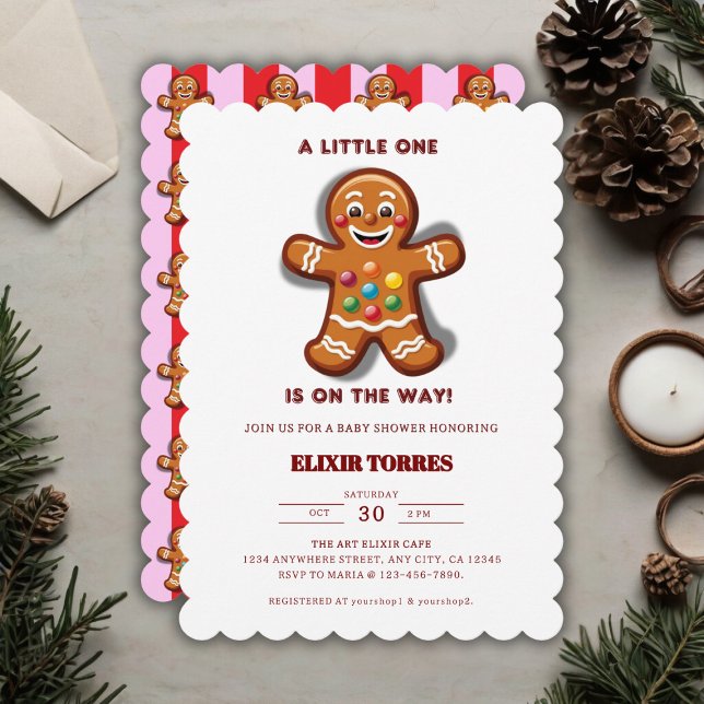 Minimalist Little One Gingerbread Baby Shower Invitation (Creator Uploaded)