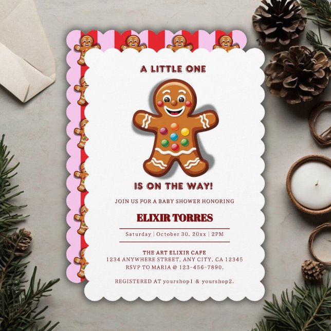 Minimalist Little One Gingerbread Baby Shower Invitation (Creator Uploaded)
