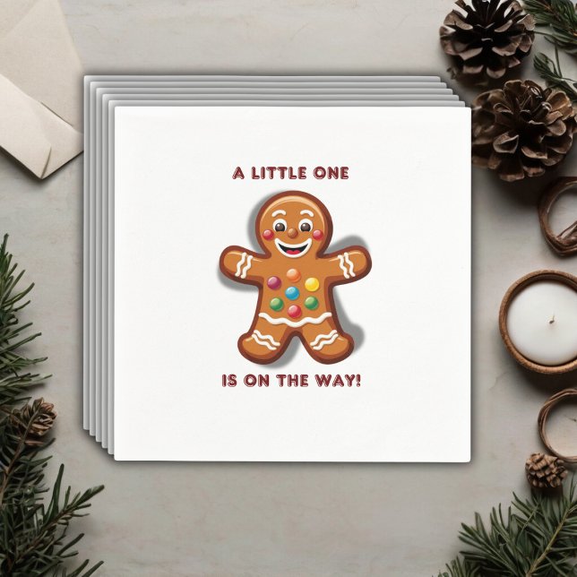 Minimalist Little One Gingerbread Baby Shower Napkin (Creator Uploaded)