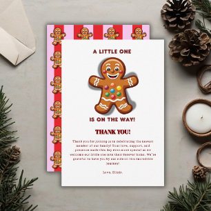 Minimalist Little One Gingerbread Baby Shower Thank You Card