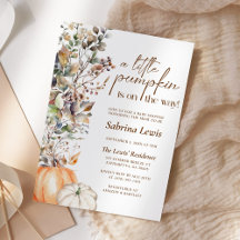 Minimalist Little Pumpkin Autumn Fall Baby Shower