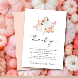Minimalist Little Pumpkin Baby Shower Thank You Card