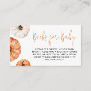 Minimalist Little Pumpkin Books for Baby Enclosure Card