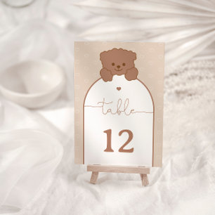 Minimalist Little Teddy Bear Table Number
