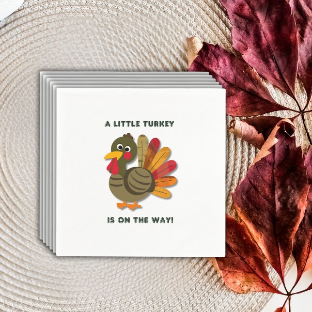 Minimalist Little Turkey Baby Shower Napkin (Creator Uploaded)