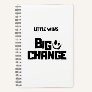 Minimalist Little Wins Big Change Softcover Spiral Notebook