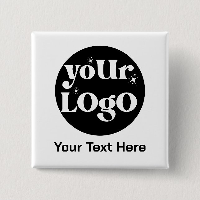 Minimalist Logo and Text Business 15 Cm Square Badge (Front)