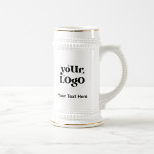 Minimalist Logo and Text Business Beer Stein