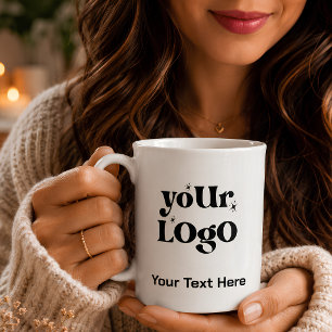 Minimalist Logo and Text Business Bone China Mug