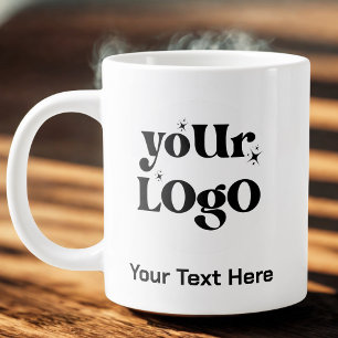 Minimalist Logo and Text Business Large Coffee Mug