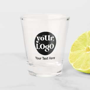Minimalist Logo and Text Business Shot Glass
