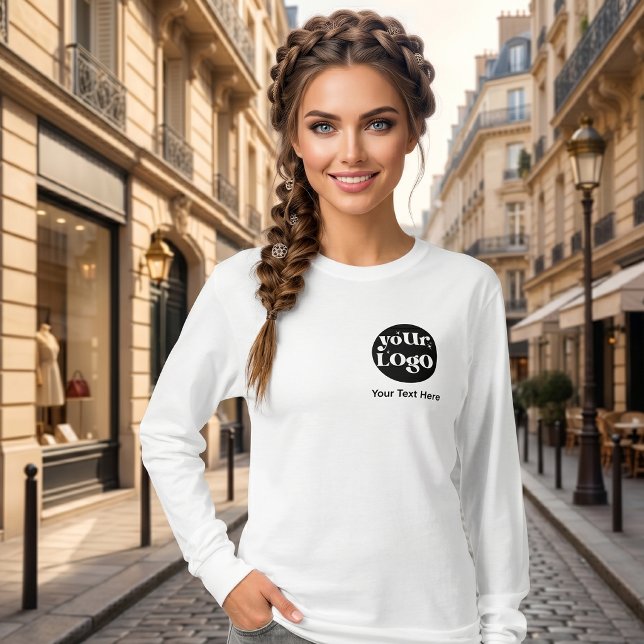 Minimalist Logo and Text Business T-Shirt (Creator Uploaded)