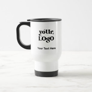 Minimalist Logo and Text Business Travel Mug