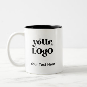 Minimalist Logo and Text Business Two-Tone Coffee Mug