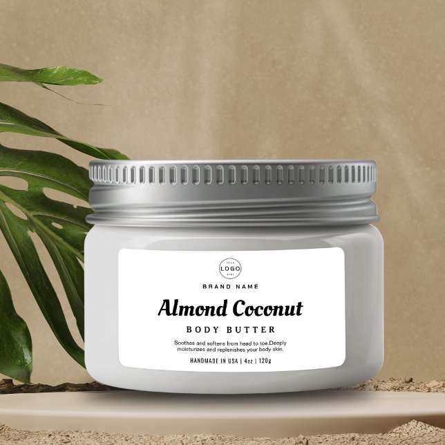 Minimalist Logo Body Scrub Cosmetic Jar Product Label (Creator Uploaded)