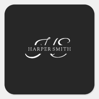 Minimalist Logo Brand Wedding Candle Sticker B&W