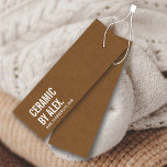 Minimalist Logo Business Hang Tag Card<br><div class="desc">Simple, modern design with white typography and kraft-inspired textured background (for a more authentic kraft look, you can choose print on premium kraft paper). Select the '' Edit using Design Tool'' to customise this design further. *These hang tag cards don't come with holes. The holes are simulated in the artwork....</div>