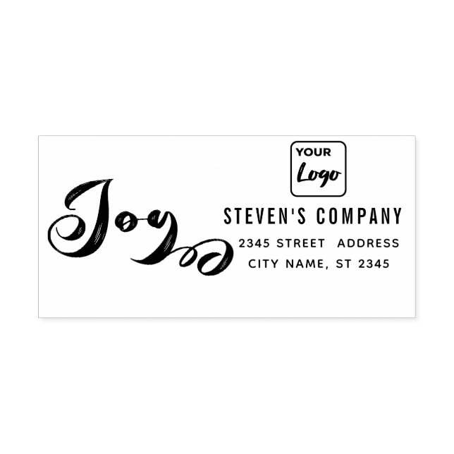 Minimalist logo calligraphy calligraphy joy  self- self-inking stamp (Design)
