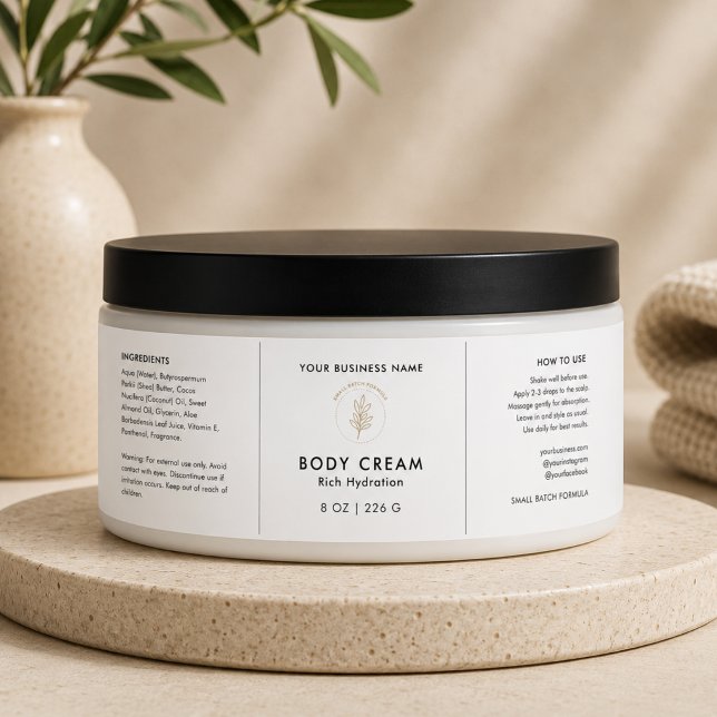 Minimalist Logo Cosmetic Jar Wrapper Label (Creator Uploaded)