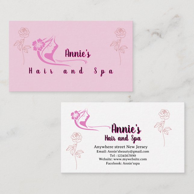 Minimalist logo hair and Spa beauty  Business Card (Front/Back)