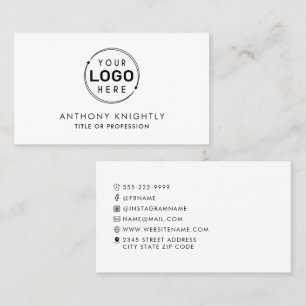 Minimalist Logo Icons Social Media Business Card