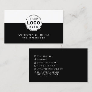 Minimalist Logo Icons Social Media Color Block Business Card