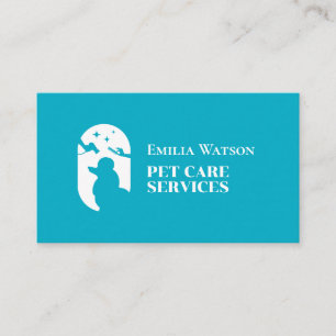Minimalist logo pet grooming business card