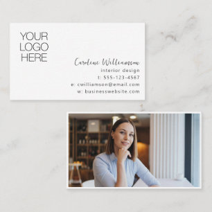 Minimalist Logo Photo Interior Designer Creative Business Card