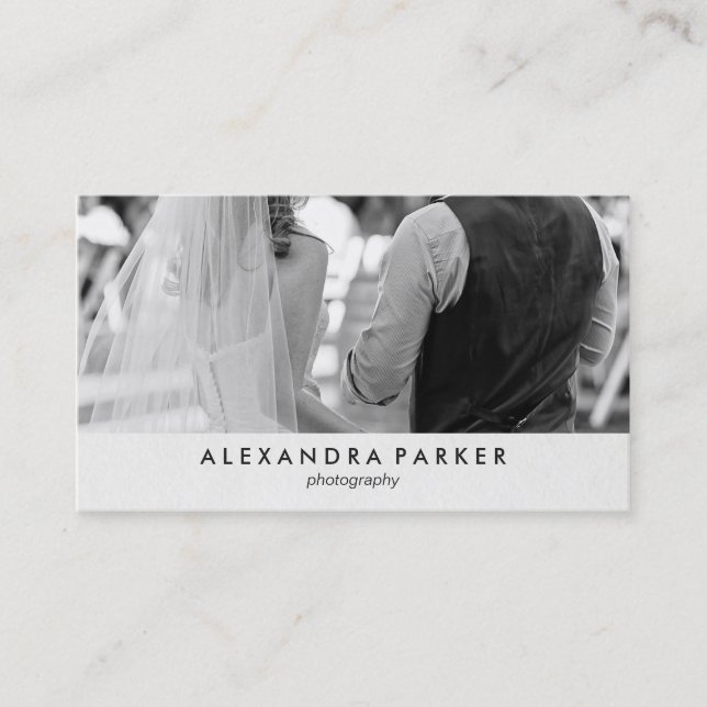 Minimalist Look with Your Photo for Photographers Business Card (Front)