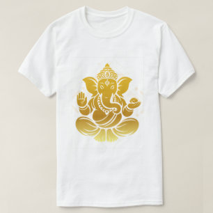 Minimalist Lord Ganesha Gold Design T-Shirt