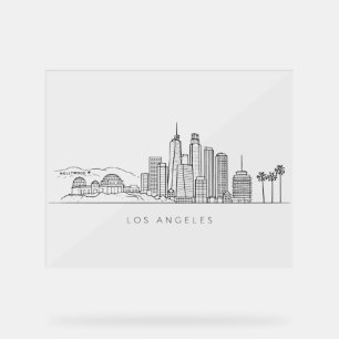 Minimalist Los Angeles Skyline Illustration Acrylic Sign