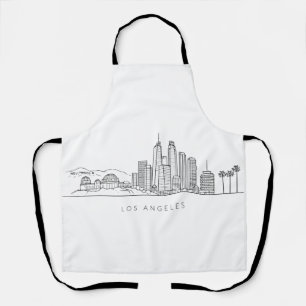 Minimalist Los Angeles Skyline Illustration Apron