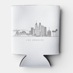 Minimalist Los Angeles Skyline Illustration Can Cooler