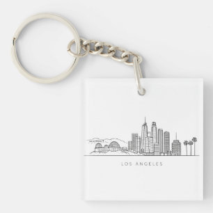 Minimalist Los Angeles Skyline Illustration Key Ring