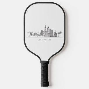 Minimalist Los Angeles Skyline Illustration Pickleball Paddle