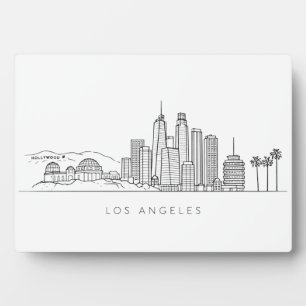 Minimalist Los Angeles Skyline Illustration Plaque