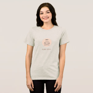 Minimalist Lotus Flower Custom Name Yoga T-Shirt Tri-Blend Shirt