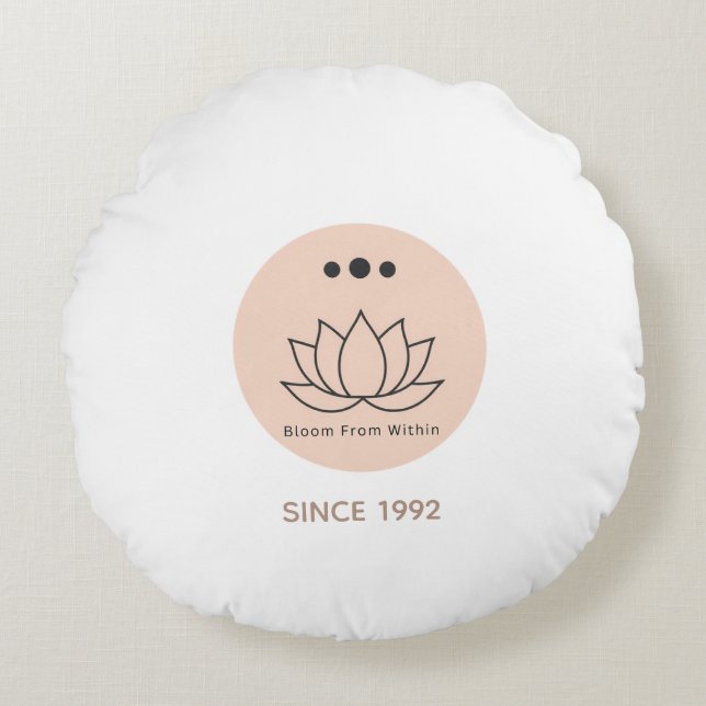 Minimalist Lotus Flower Personalised Zen Pillow (Front)