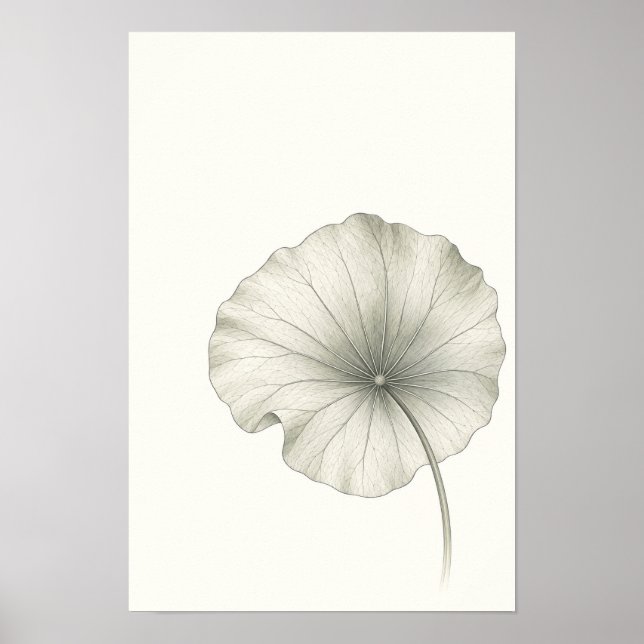 Minimalist Lotus Leaf Botanical Wall Art (Front)