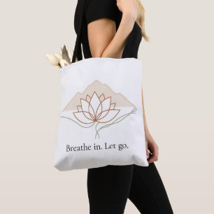 Minimalist Lotus Yoga Tote Bag – “Breathe in. Let